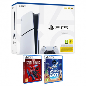 Consola PlayStation 5 Slim Standard Edition 1TB SSD + Pack Astro Bot + Spider-Man 2