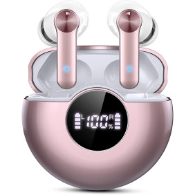 Tianeer Auriculares sem fios, Bluetooth 5.2 com microfone HD, USB-C