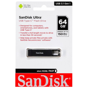 PENDRIVE 64GB SANDISK ULTRA TYPE C / USB 3.1 TIPO-C 64GB