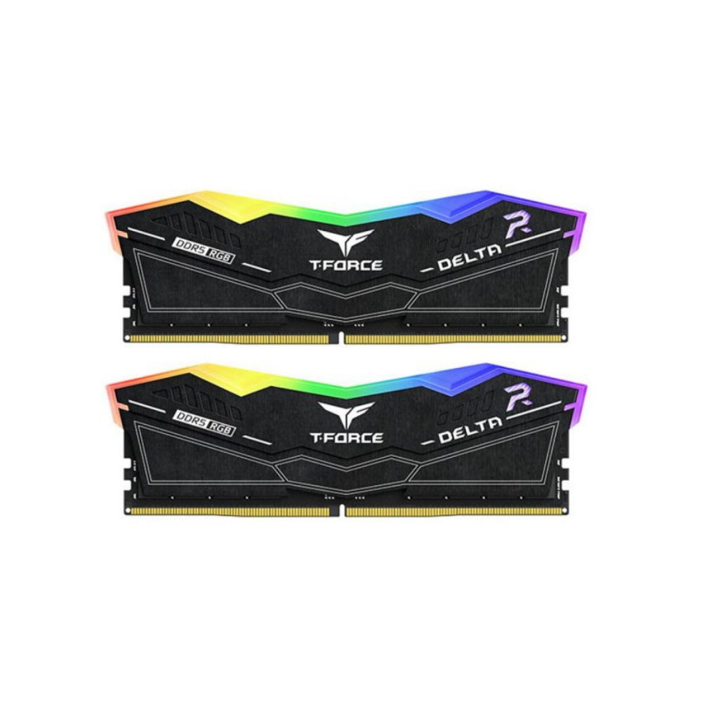 Memória RAM Team Group Kit 32GB (2 x 16GB) DDR5 6000MHz Delta Preto RGB CL30 - FF3D532G6000HC30DC